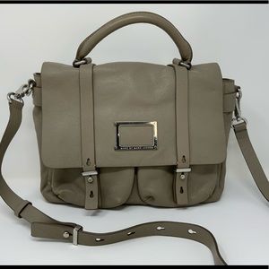 Marc by Marc Jacobs Werdie Taupe Leather Messenger